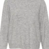 Kaffee KAMalene Open Back Pullover Grey Melange- Strick & Cardigans