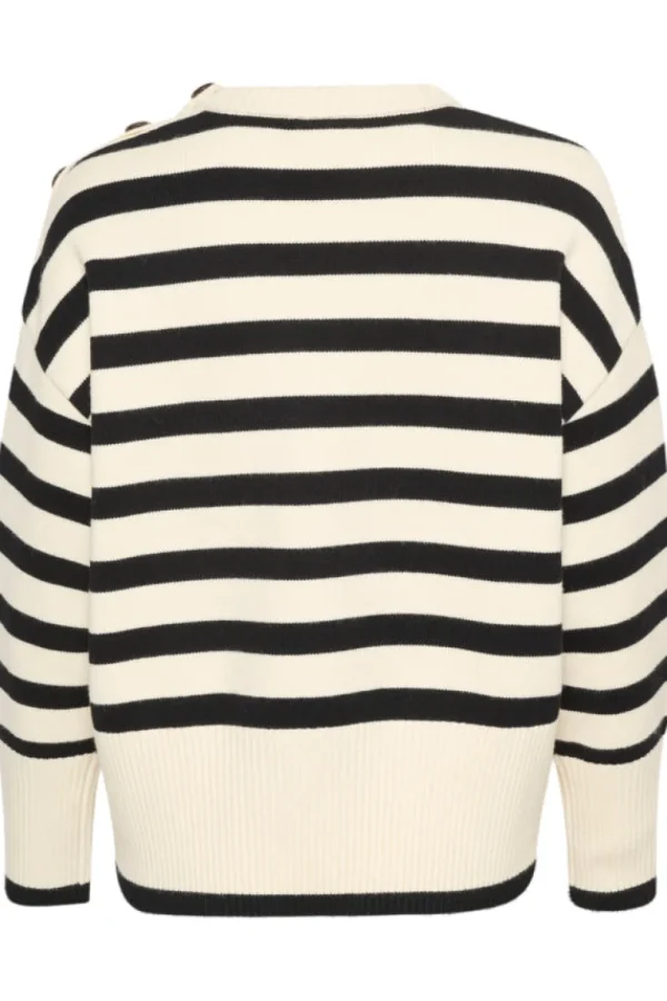 Kaffee KAMerie Knit Pullover White Black- Strick & Cardigans