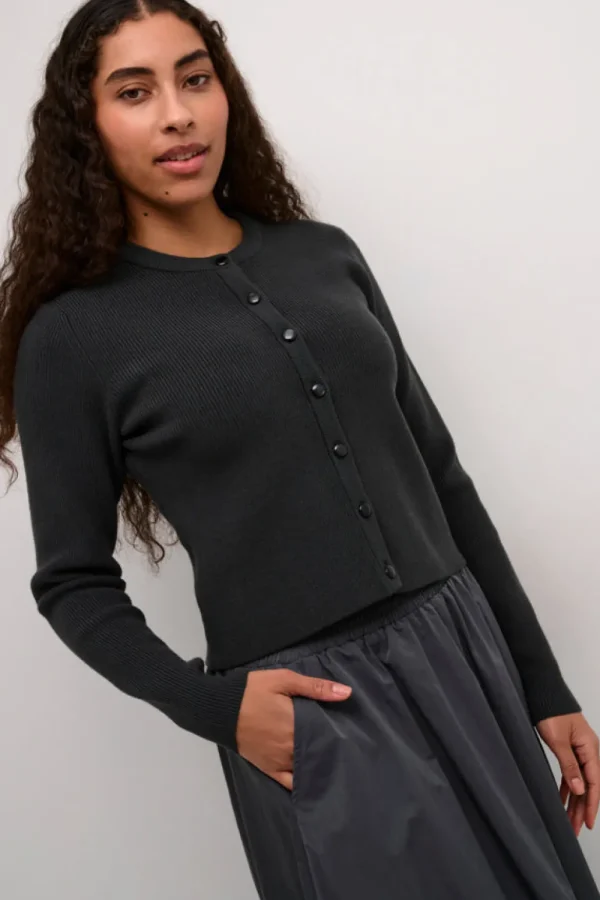 Kaffee KAMy Cardigan Black Oyster- Strick & Cardigans