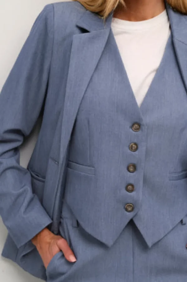Kaffee KASakura Waistcoat Vintage Indigo- Blazer