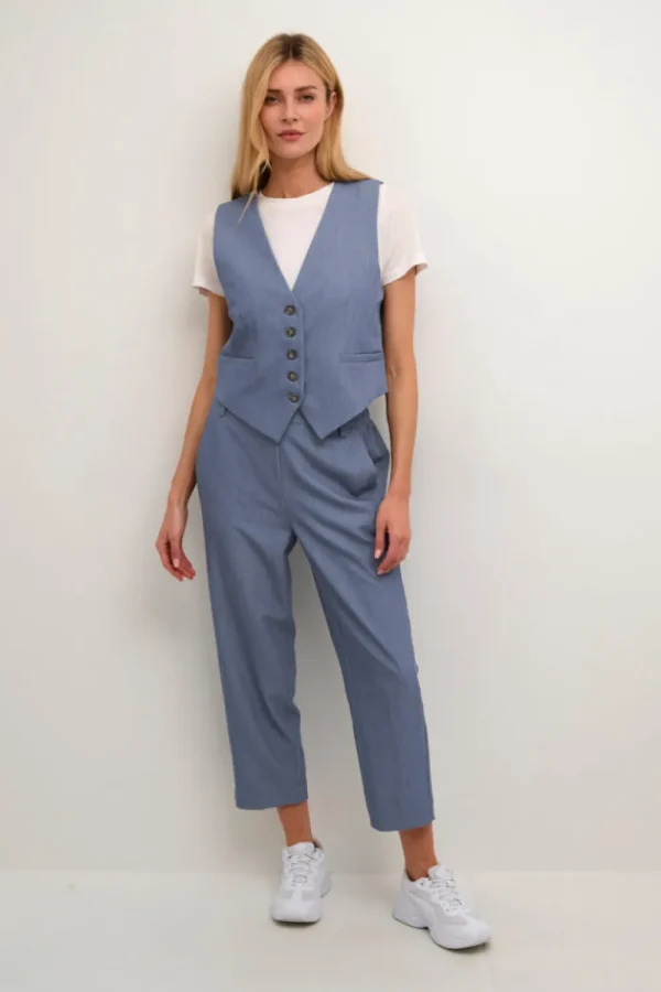 Kaffee KASakura Waistcoat Vintage Indigo- Blazer