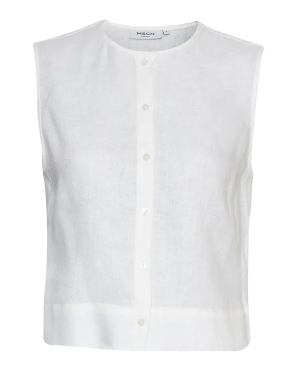 MSCH Claritta SL Shirt Bright White- T-shirts & Tops