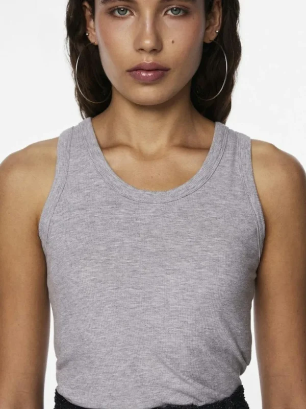 Pieces PCAnibi SL BRA Top Light Grey- T-shirts & Tops