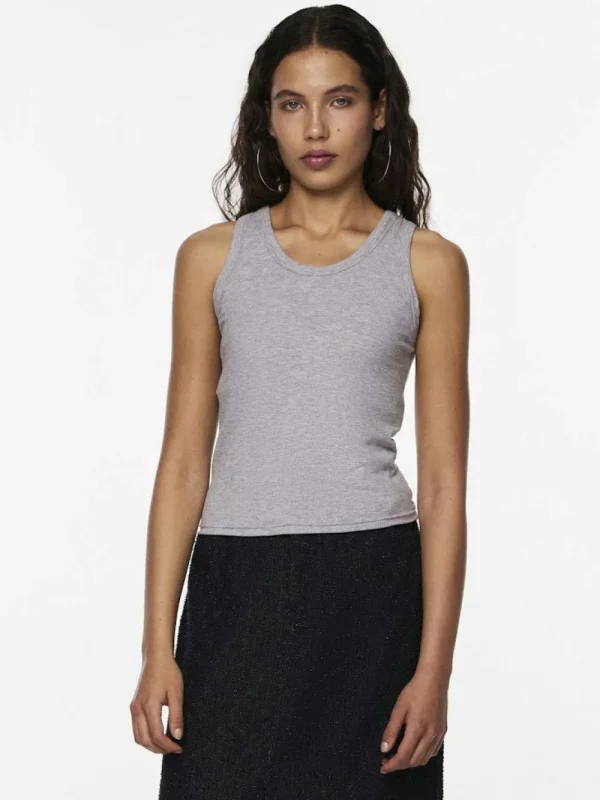 Pieces PCAnibi SL BRA Top Light Grey- T-shirts & Tops