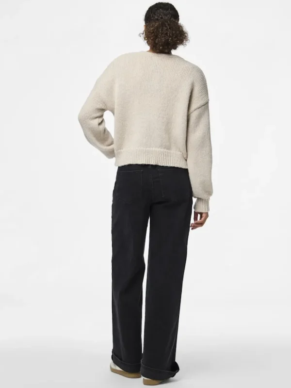 Pieces PCFatima LS Knit Cardigan Silver Gray- Strick & Cardigans