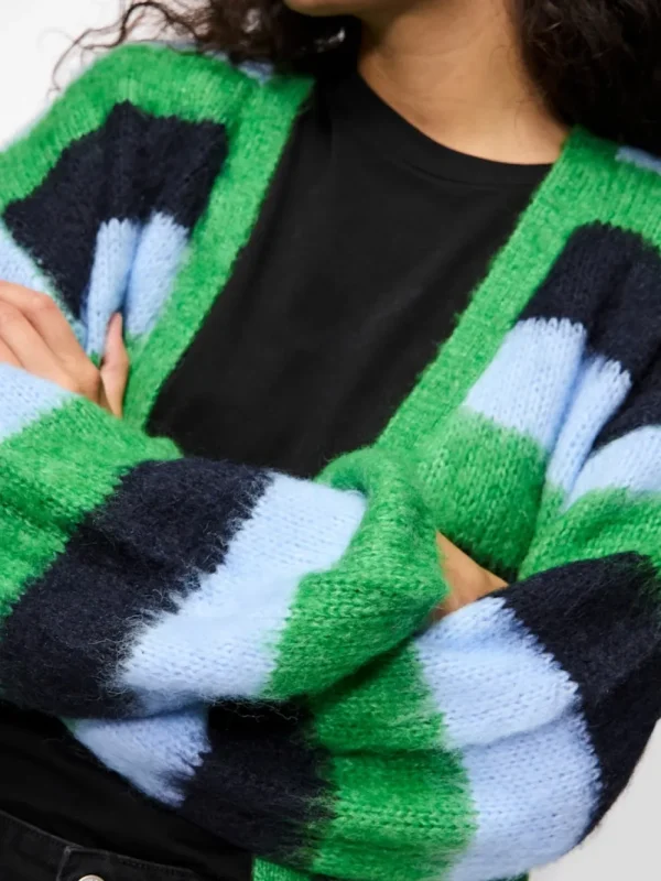 Vila PCFicca LS Loose Knit Cardigan Fern Green- Strick & Cardigans