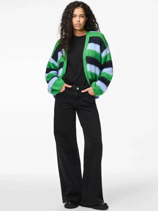 Vila PCFicca LS Loose Knit Cardigan Fern Green- Strick & Cardigans