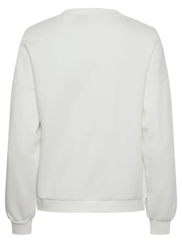 Pieces PCFreya LS Oversize Sweat Bright White- Sweatshirts & Hoodies