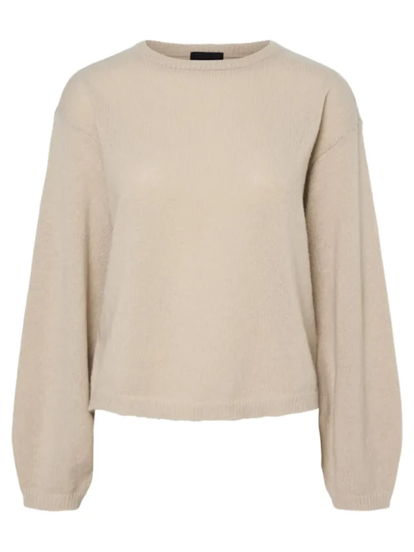 Pieces PCIda LS O-Neck Knit Silver Gray- Strick & Cardigans