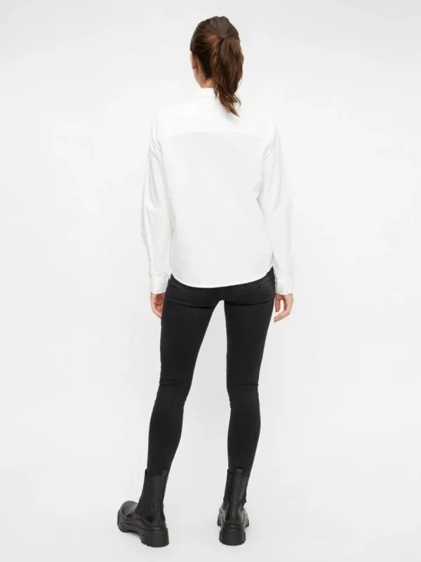 Pieces PCIrena LS Oxford Shirt Bright White- Shirts & Blusen