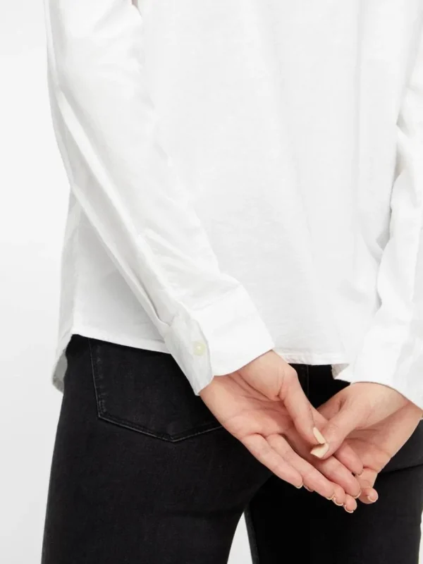 Pieces PCIrena LS Oxford Shirt Bright White- Shirts & Blusen