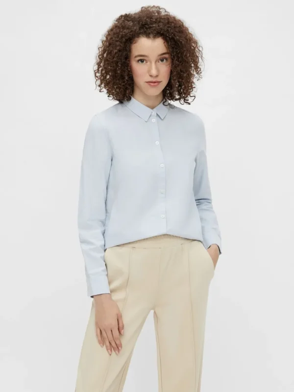 Pieces PCIrena LS Oxford Shirt Kentucky Blue- Shirts & Blusen
