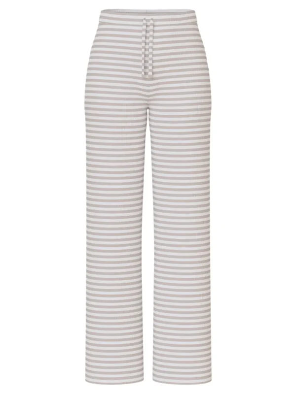 Pieces PCLaya MW Wide Pants White Silver Gray- Hosen