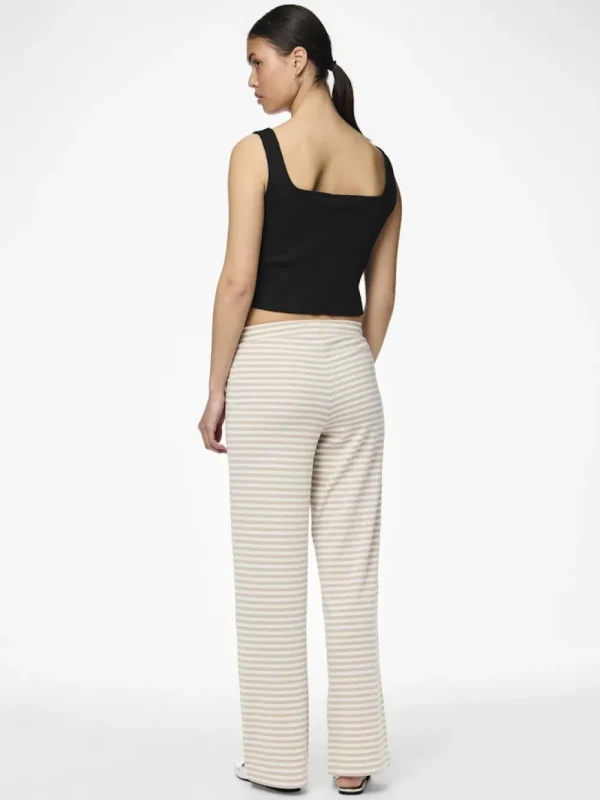 Pieces PCLaya MW Wide Pants White Silver Gray- Hosen