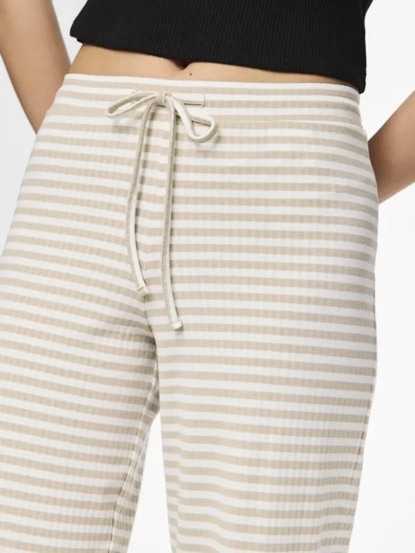 Pieces PCLaya MW Wide Pants White Silver Gray- Hosen