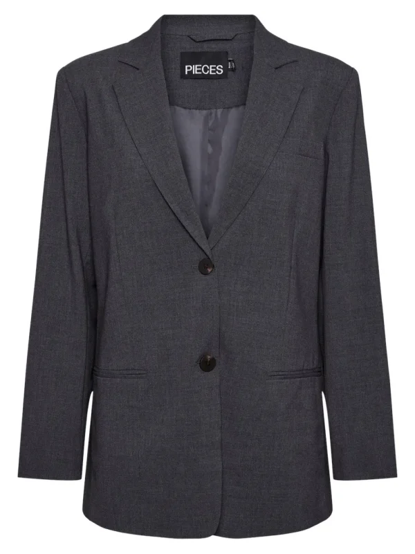 Pieces PCLuisa LS Loose Blazer Grey Melange- Blazer