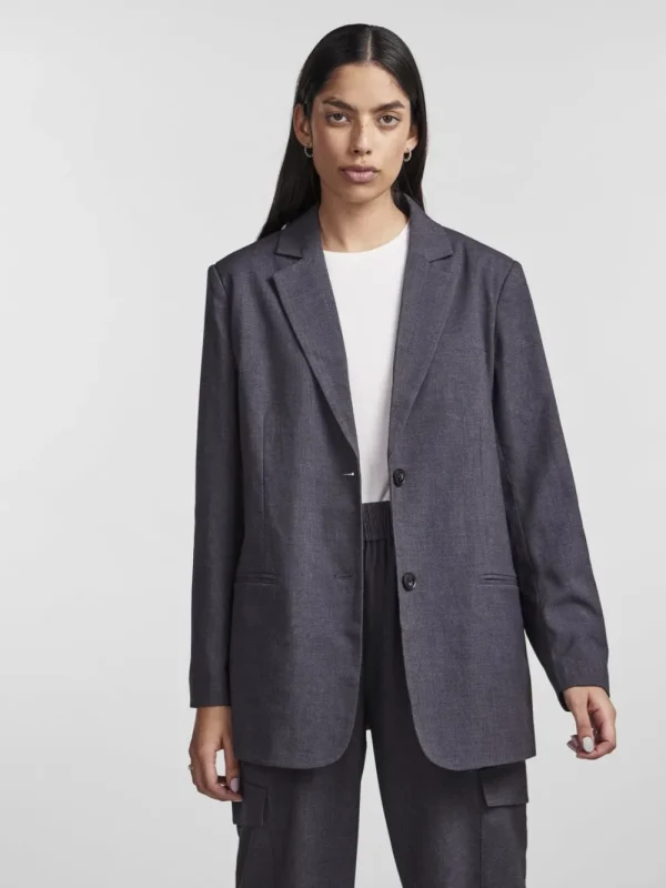 Pieces PCLuisa LS Loose Blazer Grey Melange- Blazer