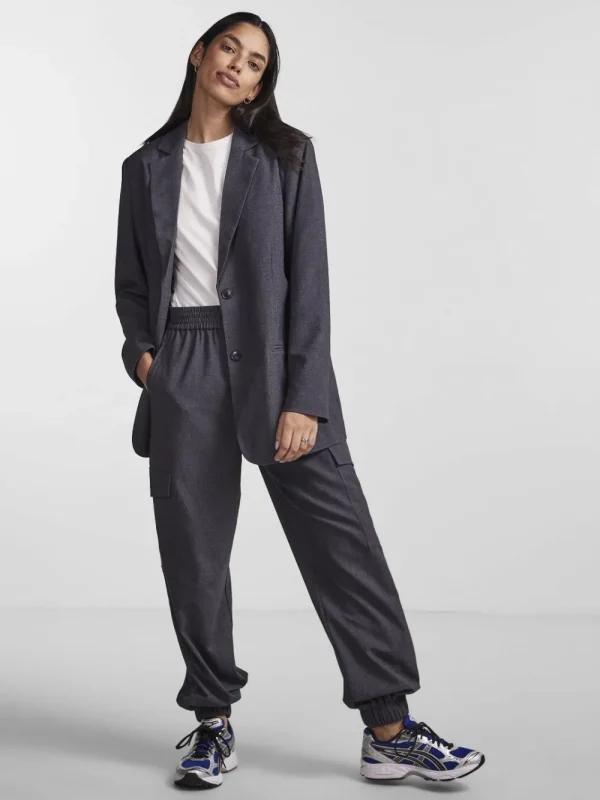 Pieces PCLuisa LS Loose Blazer Grey Melange- Blazer