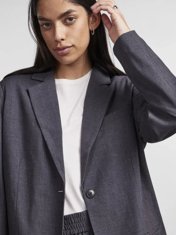 Pieces PCLuisa LS Loose Blazer Grey Melange- Blazer