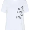Pieces PCMaria SS PO-Neck Tee Bright White- T-shirts & Tops