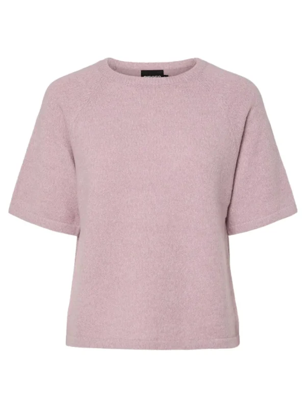 Pieces PCMikela SS O-Neck Knit Dawn Pink- Strick & Cardigans