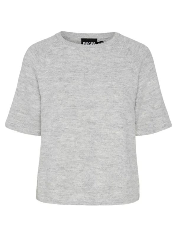 Pieces PCMikela SS O-Neck Knit LGM- Strick & Cardigans