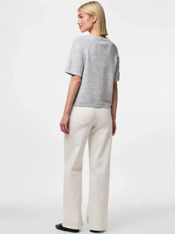 Pieces PCMikela SS O-Neck Knit LGM- Strick & Cardigans