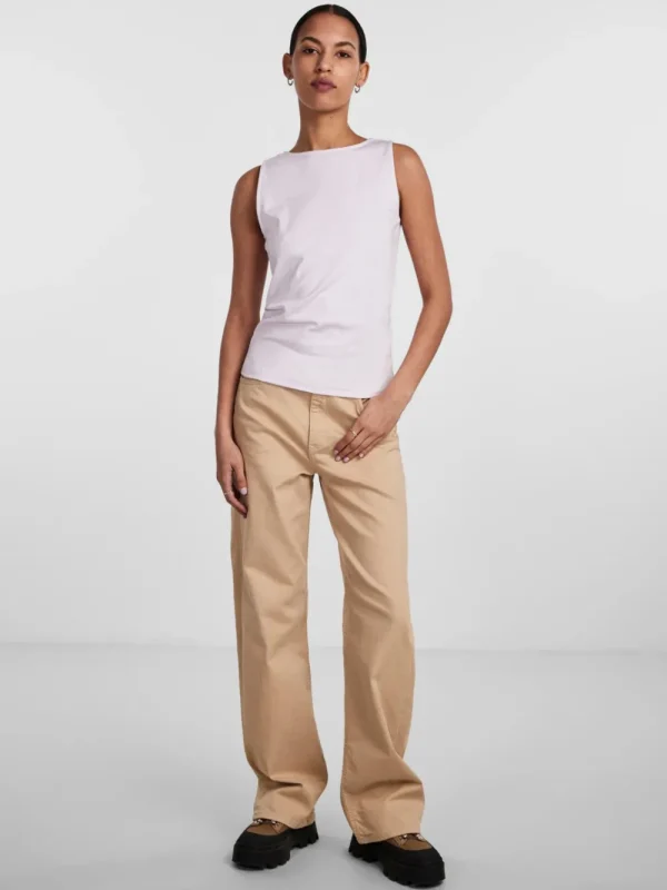 Pieces PCNeja SL Top Bright White- T-shirts & Tops