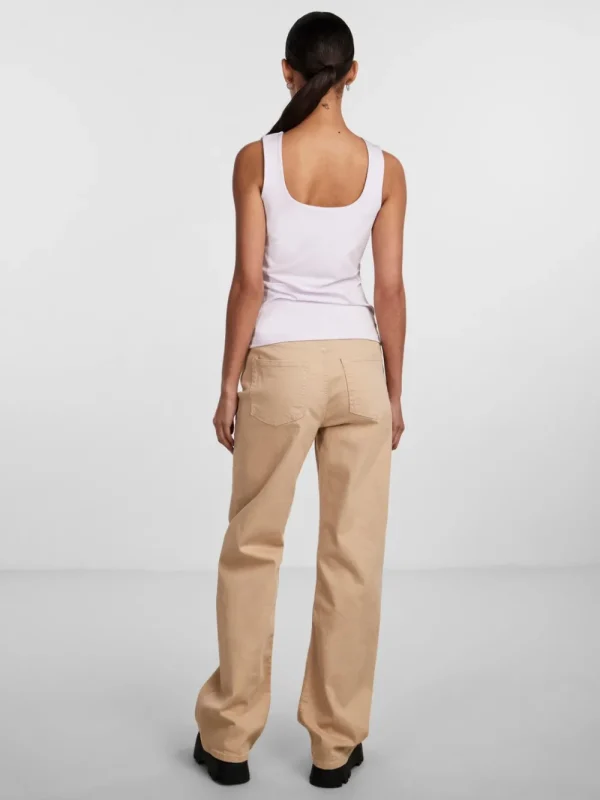 Pieces PCNeja SL Top Bright White- T-shirts & Tops