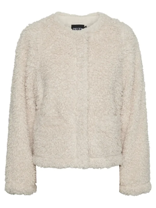 Pieces PCNoisella Short Teddy Jacket- Mäntel & Jacken