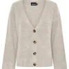 Pieces PCNuna LS V-Neck Knit Cardigan Silver Gray- Strick & Cardigans
