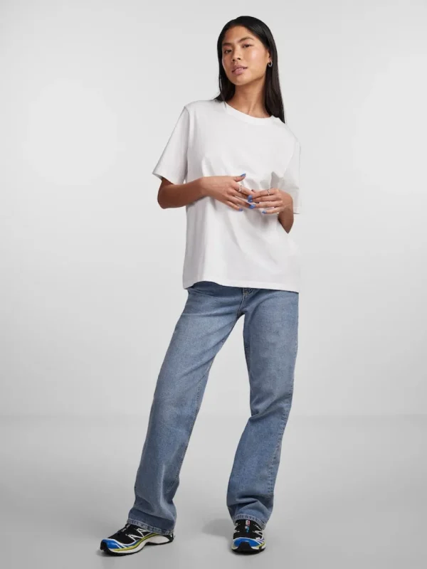 Pieces PCRia SS Solid Tee Bright White- T-shirts & Tops