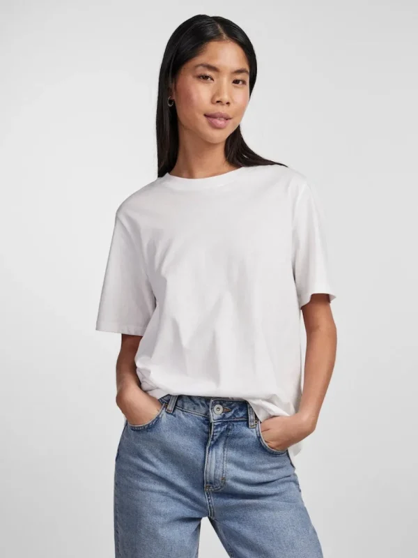 Pieces PCRia SS Solid Tee Bright White- T-shirts & Tops