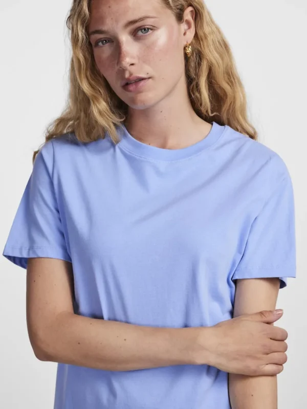 Pieces PCRia SS Solid Tee Vista Blue- T-shirts & Tops