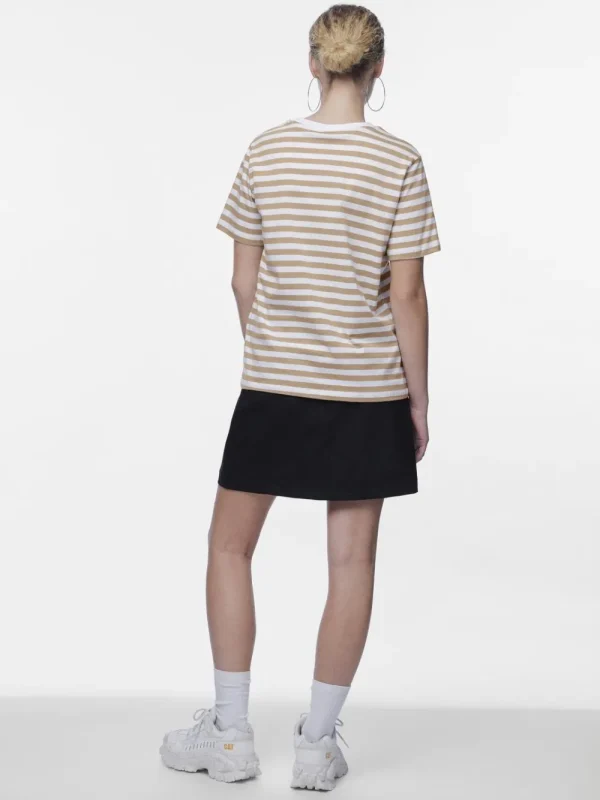 Pieces PCRia SS Tee Stripes Silver Mink- T-shirts & Tops