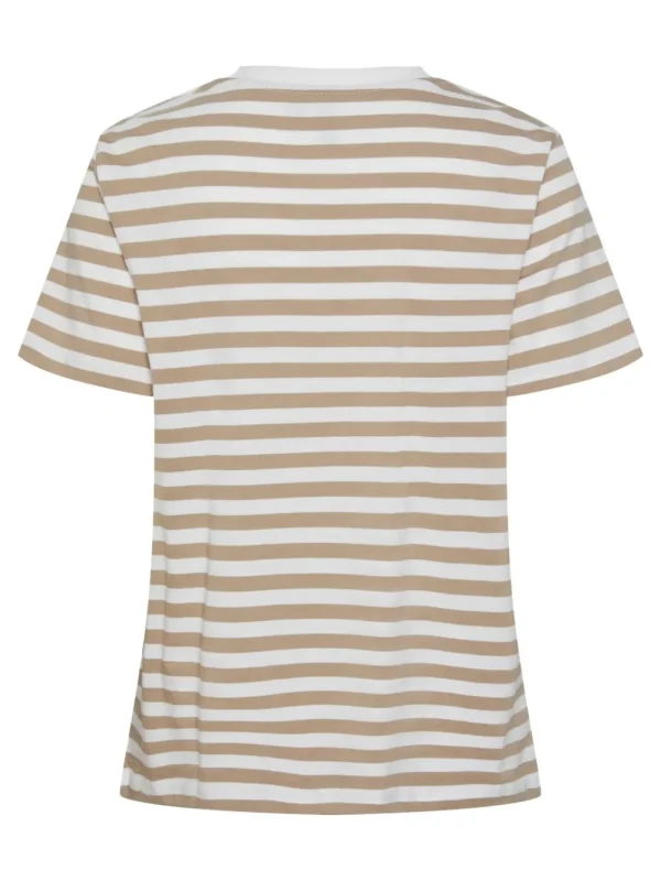 Pieces PCRia SS Tee Stripes Silver Mink- T-shirts & Tops