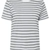Pieces PCRia SS Tee Stripes Ultimate Grey- T-shirts & Tops