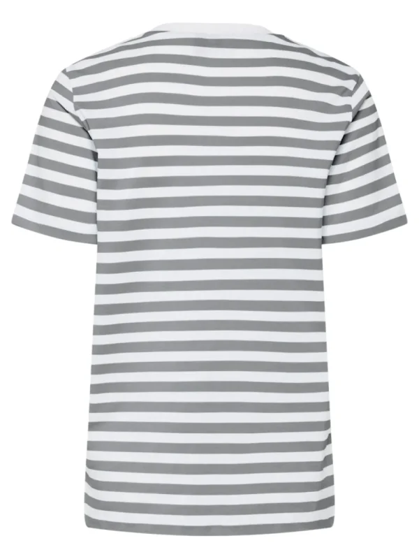Pieces PCRia SS Tee Stripes Ultimate Grey- T-shirts & Tops