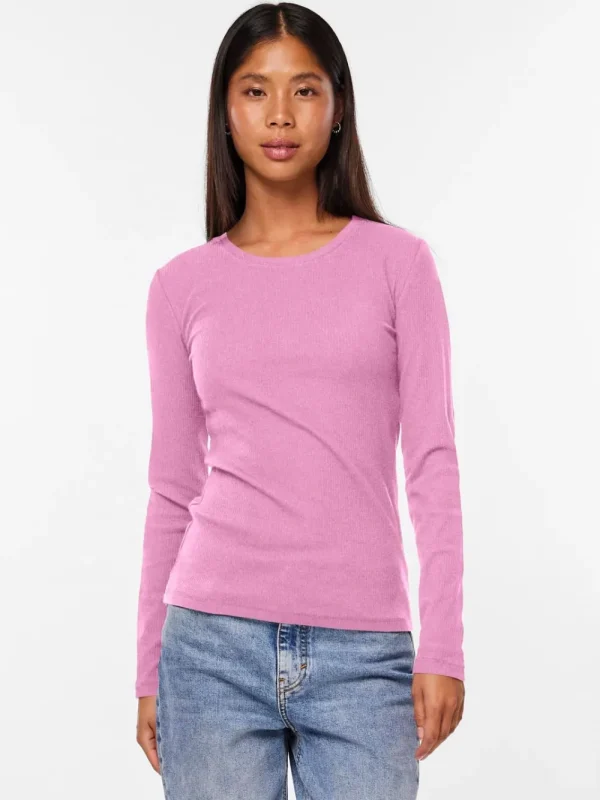 Pieces PCRuka LS Top Pastel Lavender- Shirts & Blusen