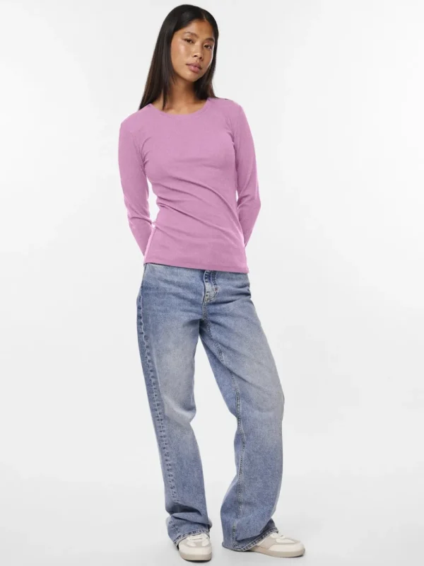 Pieces PCRuka LS Top Pastel Lavender- Shirts & Blusen
