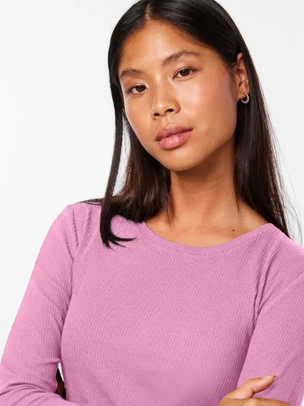 Pieces PCRuka LS Top Pastel Lavender- Shirts & Blusen