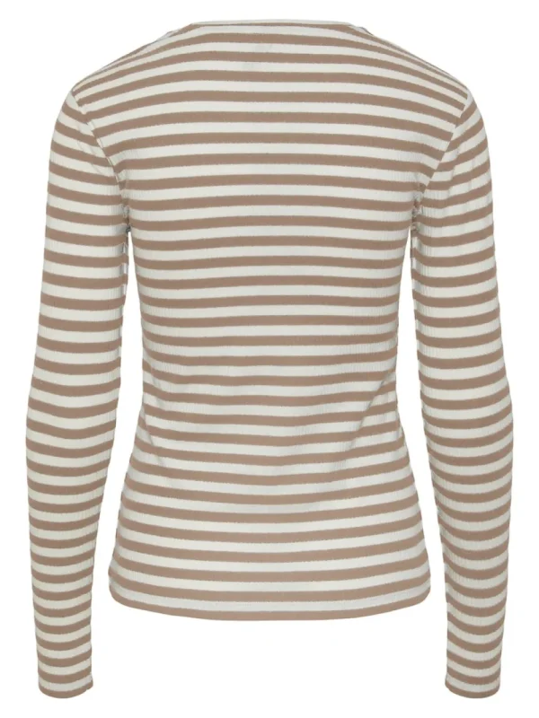 Pieces PCRuka LS Top Silver Mink/Cloud Dancer- Shirts & Blusen