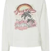 Vila PCSandy Print LS O-Neck Sweat Cloud Dancer- Sweatshirts & Hoodies