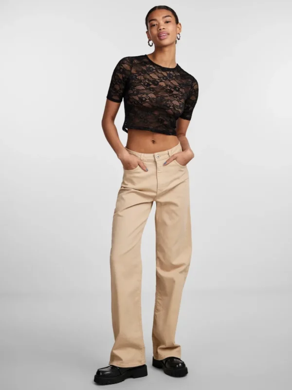 Pieces PCStacy SS Lace Top- T-shirts & Tops