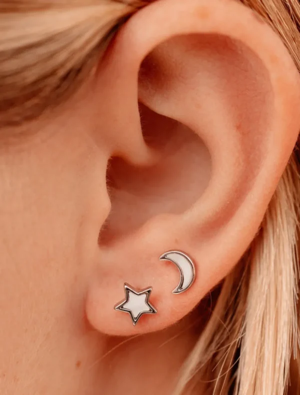 Puravida PVMoon & Star Studs Silver- Schmuck