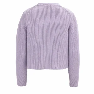 People Wear Organic PWO Rippstrickjacke Gots Flieder Melange- Strick & Cardigans