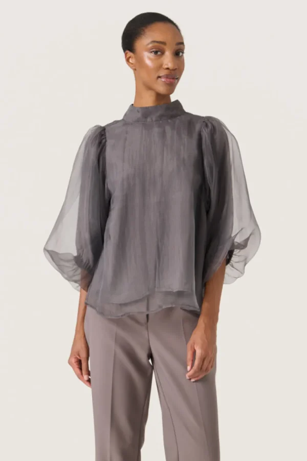 Soaked SLChaya Blouse Dark Gull Gray- Shirts & Blusen