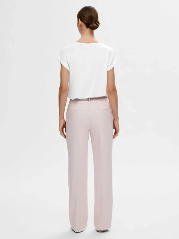 Selected Femme SLFBellis SS Boat Neck Tee Bright White- T-shirts & Tops