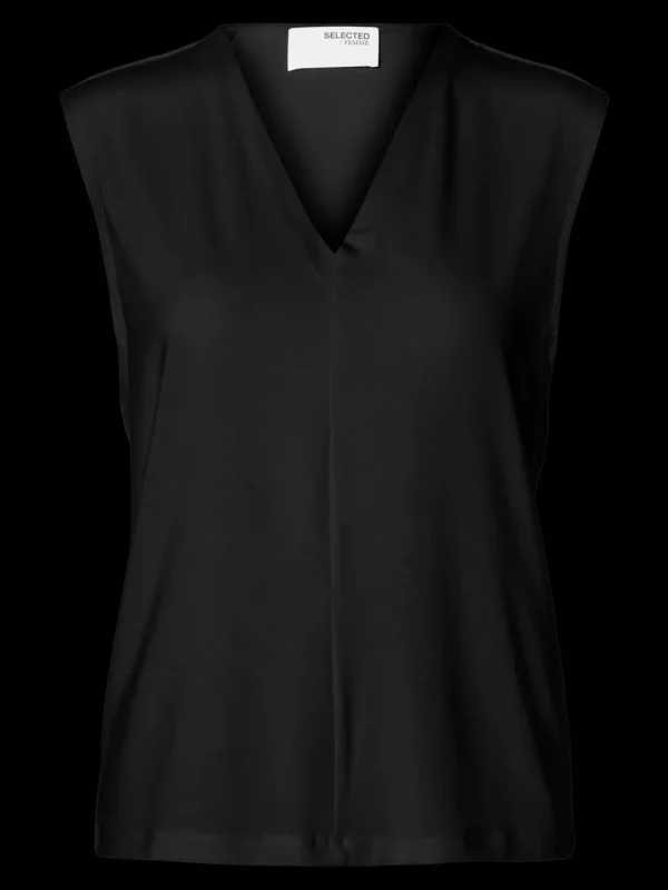 Vila SLFBerta Bellis SL V-Neck Top- T-shirts & Tops