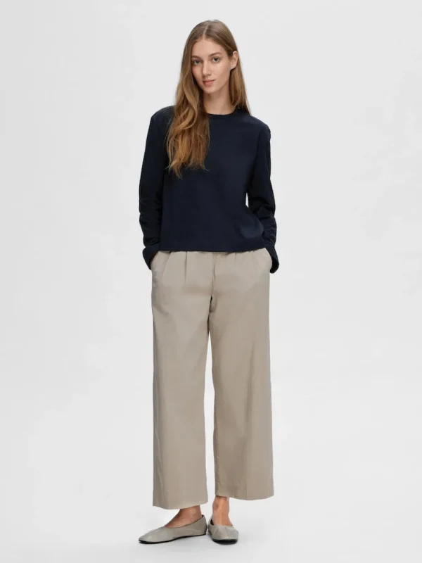 Selected Femme SLFEssential LS Boxy Tee Dark Sapphire- Shirts & Blusen